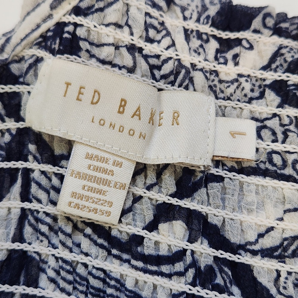 Ted Baker London Adlinah Blue Floral Paisley Chiffon Maxi Dress Size 1 US 4 - Picture 2 of 11